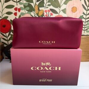 Coach Wild Rose Fragrance Cosmetic Pouch in Deep Rose